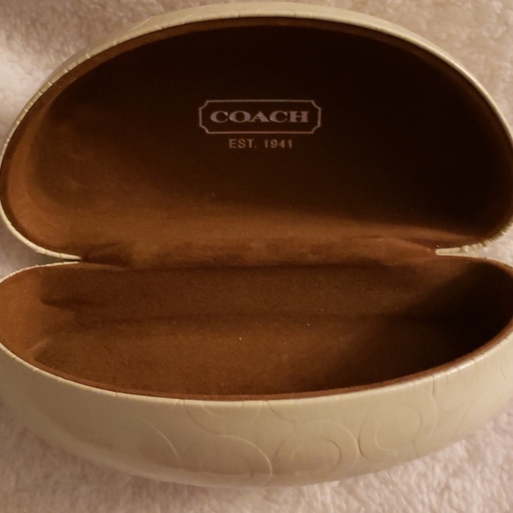 Coach white sunglasses case